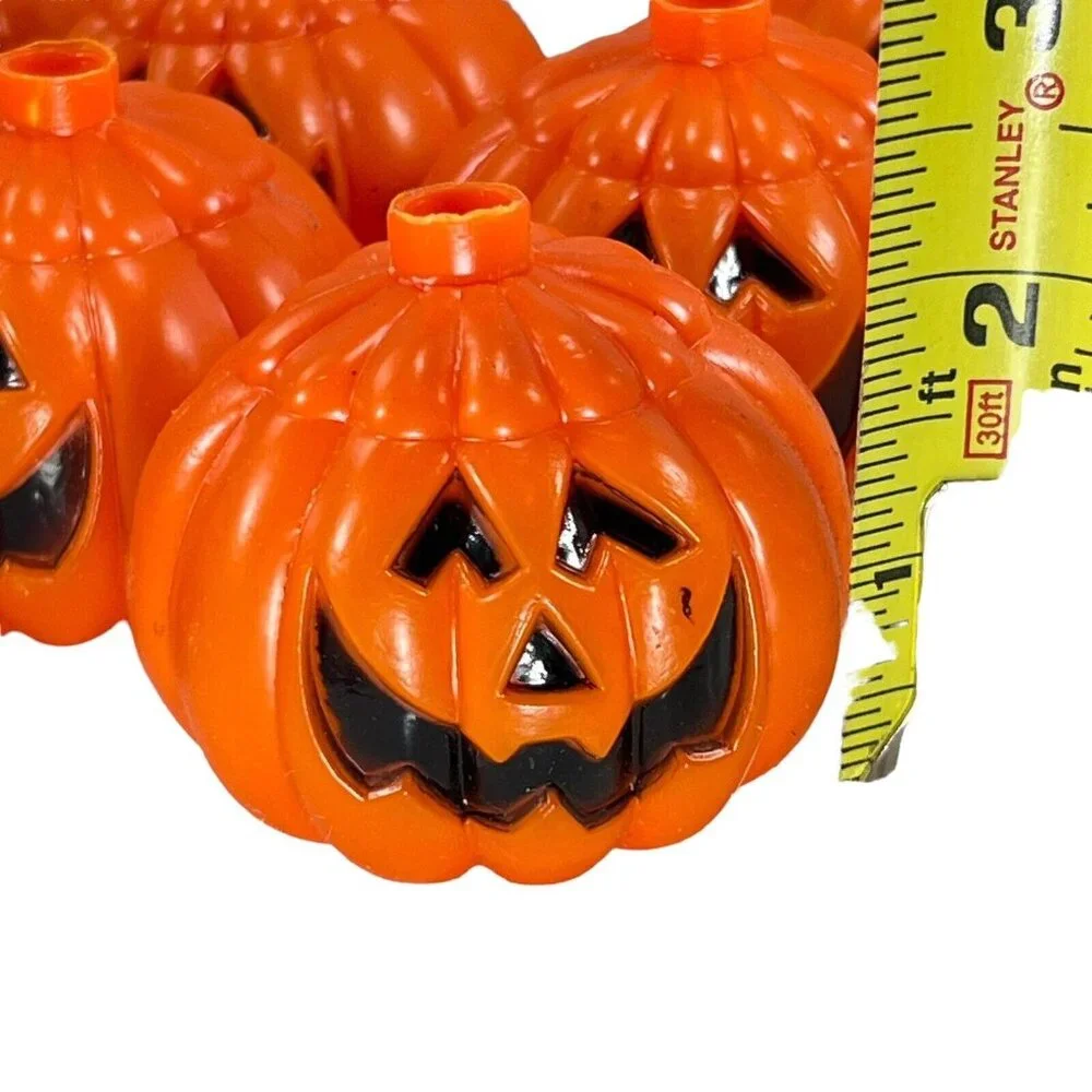 VTG Halloween Blow Mold Orange Pumpkins Set of 10 NO LIGHTS Frite Nite Haunting